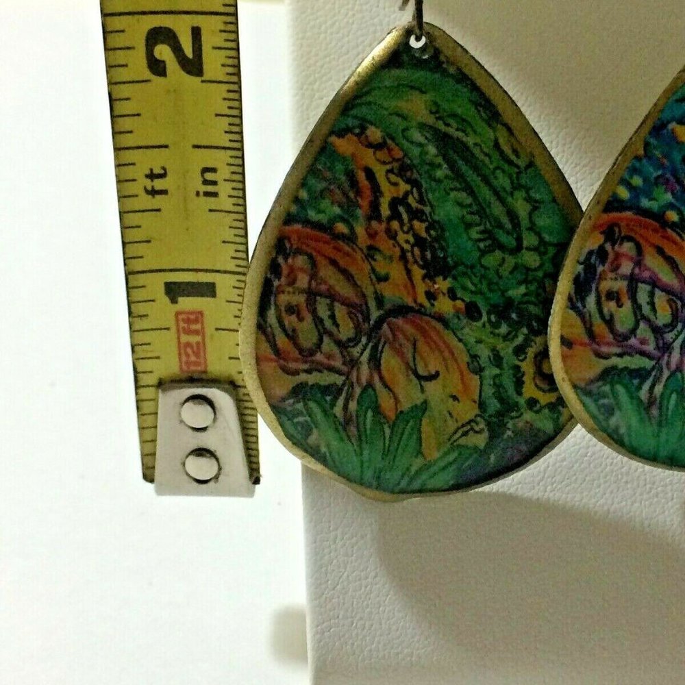 Rare Earrings Mod Retro Art Painting Studio L102 - Picture 4 of 11